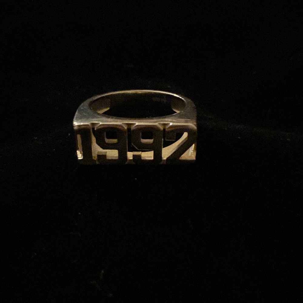 22kt Gold over Sterling Silver, 1992 Block Ring